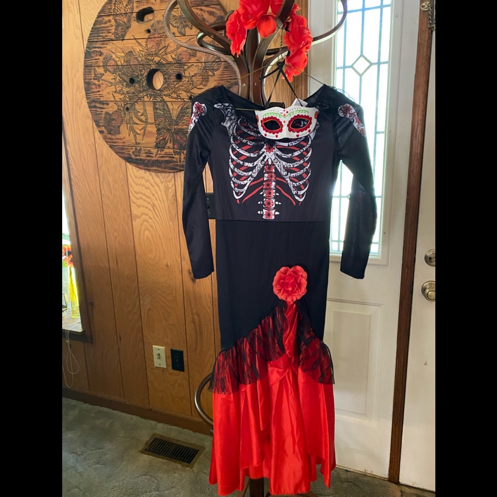 Sugar Skull 💀 🌹 Day of the Dead ☠️ Cocoa theme costume Worn once 🎃👻